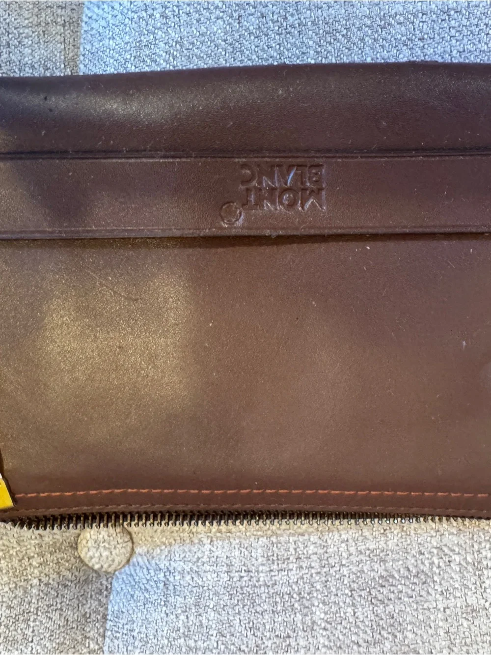 Montblanc wine Leather Travel Wallet with Signature Emblem